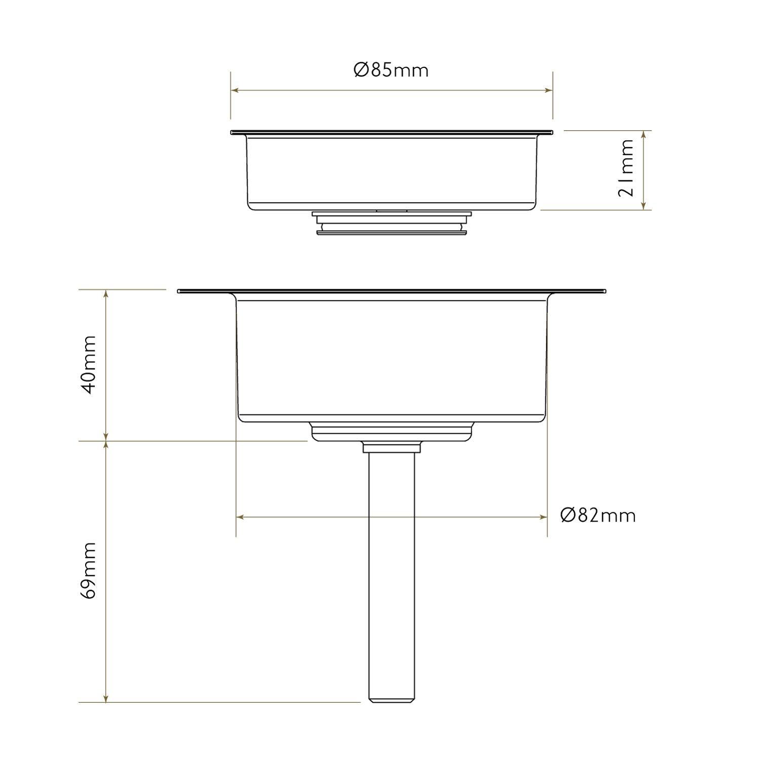 Bidbury & Co 3.5" Contemporary Waste