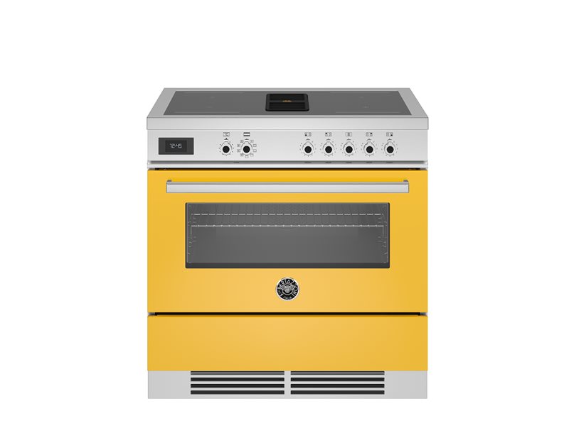 Bertazzoni Professional Series 90 cm Air-Tec cooker with induction top and integrated hood, electronic oven