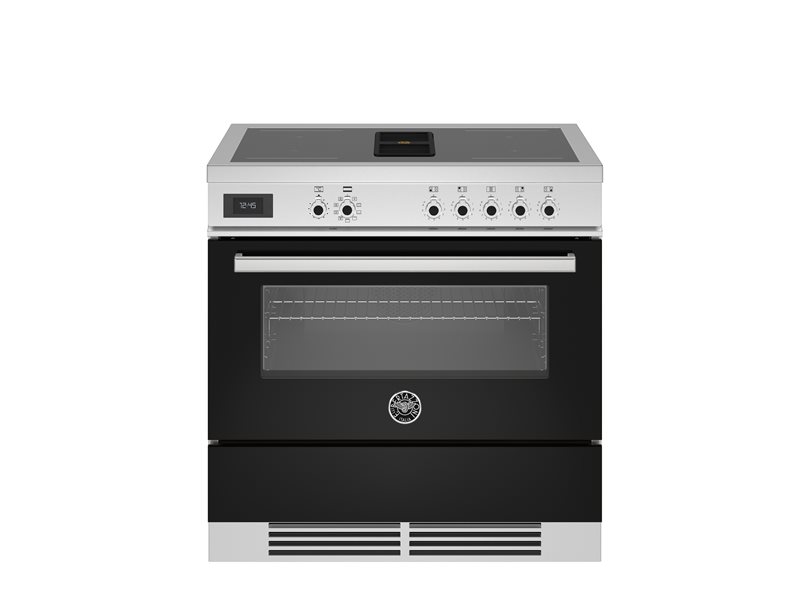 Bertazzoni Professional Series 90 cm Air-Tec cooker with induction top and integrated hood, electronic oven