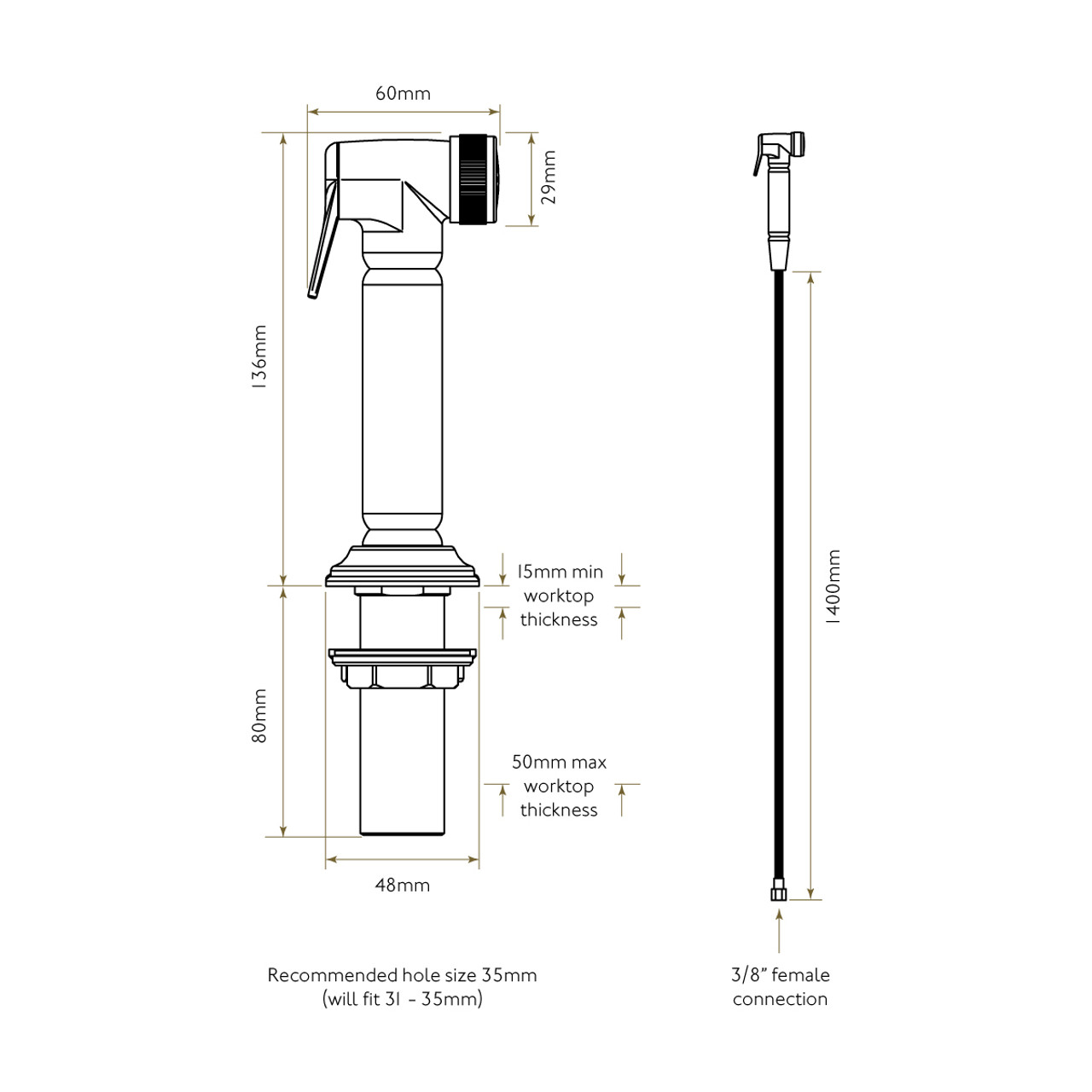 Bidbury & Co Charlbury Pull-Out Spray