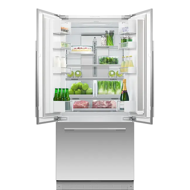 Fisher & Paykel 80cm Series 7 Integrated French Door Refrigerator Freezer, Ice & Water