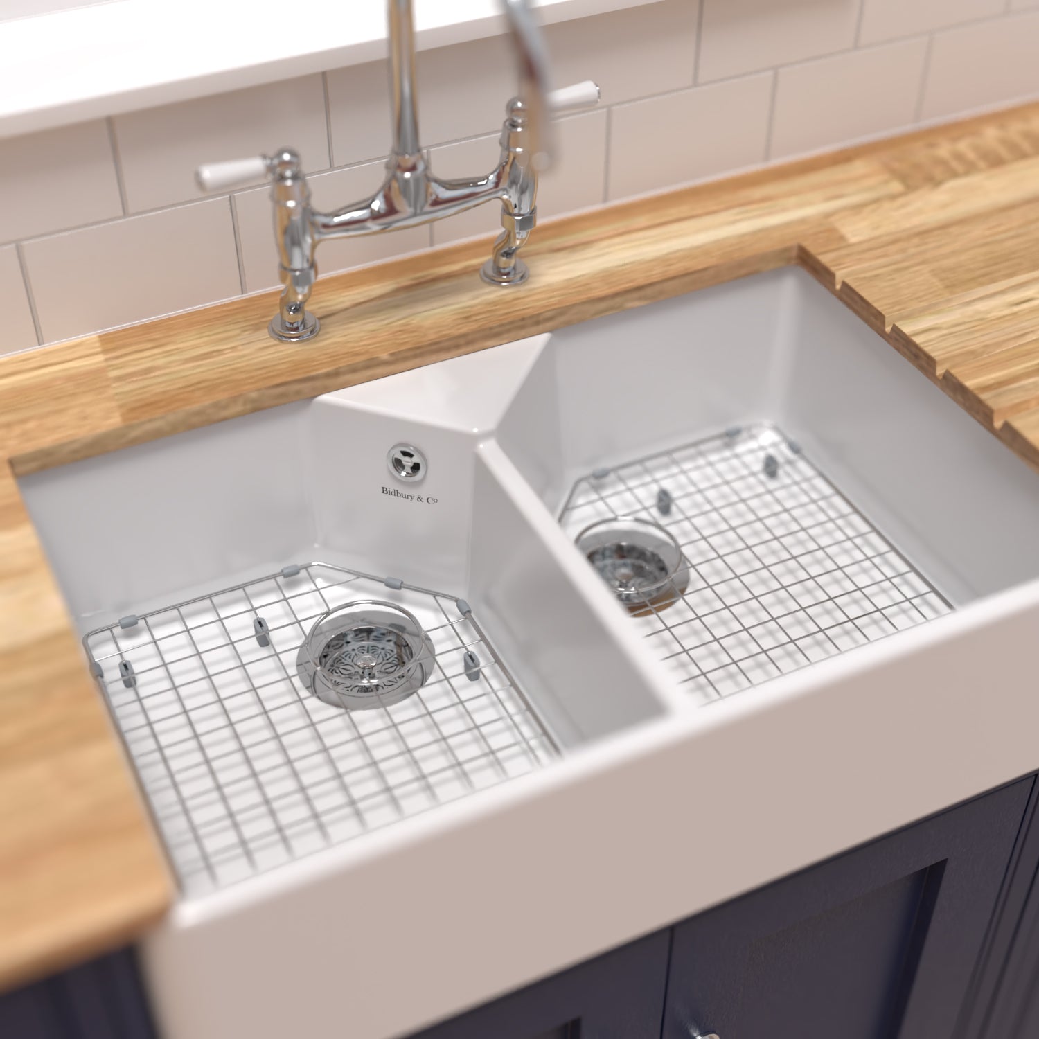 Bidbury & Co Alderley Double Bowl Ceramic Butler Sink