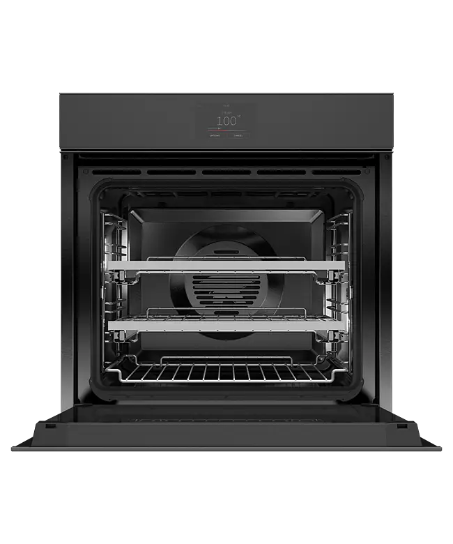 Fisher & Paykel Series 11 OS60SMTNB1 Built-in Combination Steam Oven Single 600mm 72L, 23 Function, 5" Touchscreen, Minimal (Black Glass), 100mm Fascia, WiFi, compatible with SmartHQ App - Handle-less & No Dial Design (Auto open / close Door)