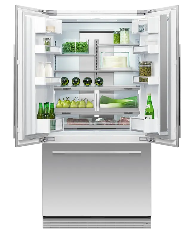 Fisher & Paykel 90cm Series 7 Integrated French Door Refrigerator Freezer, Ice & Water
