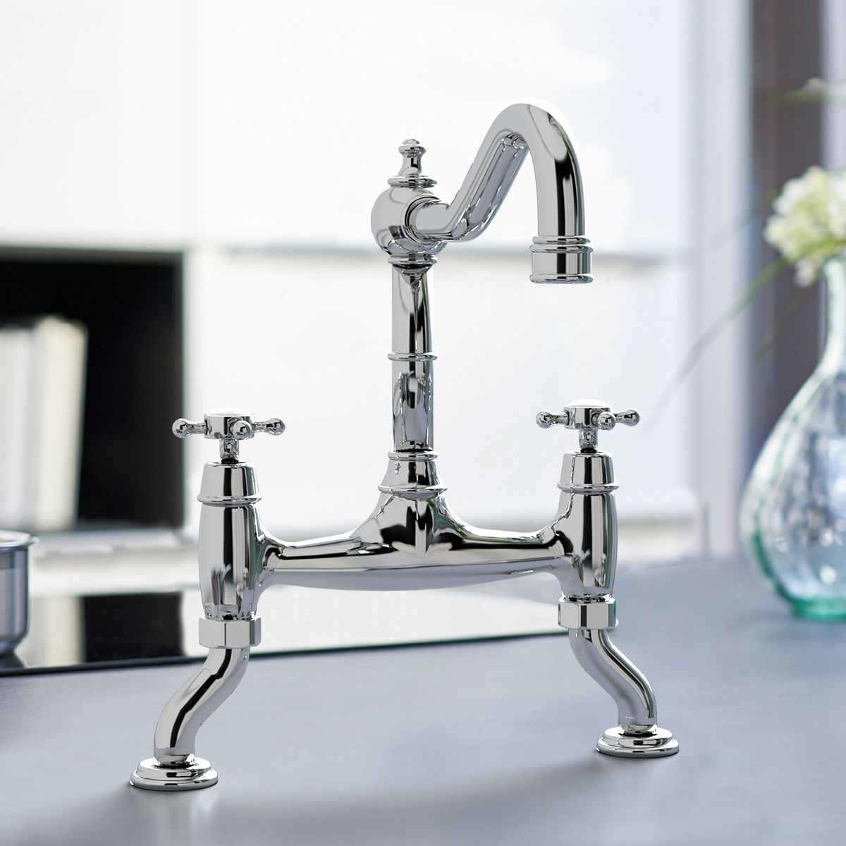 Bidbury & Co Fairford Kitchen Twin Lever Bridge Tap