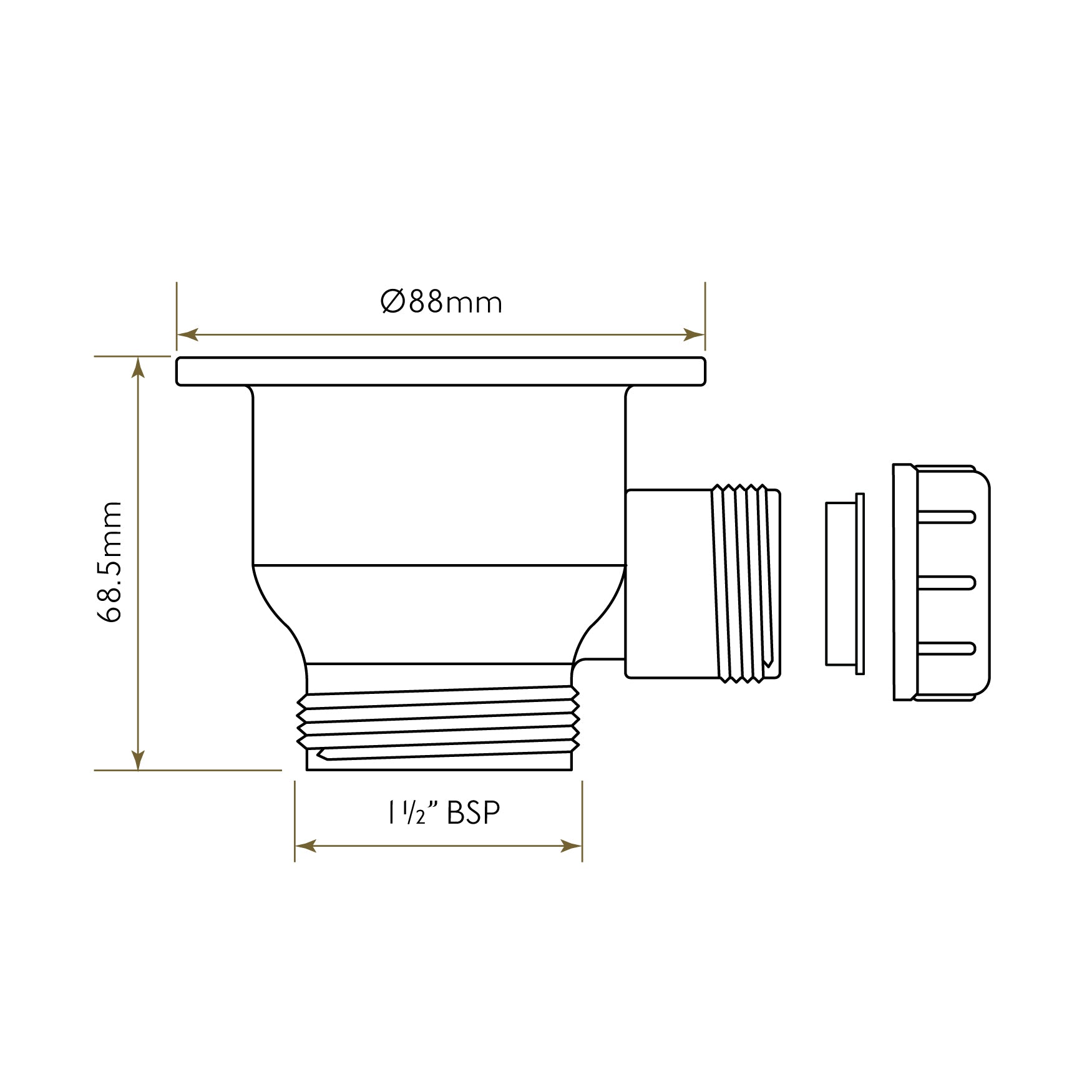 Bidbury & Co 1.5" Traditional Waste
