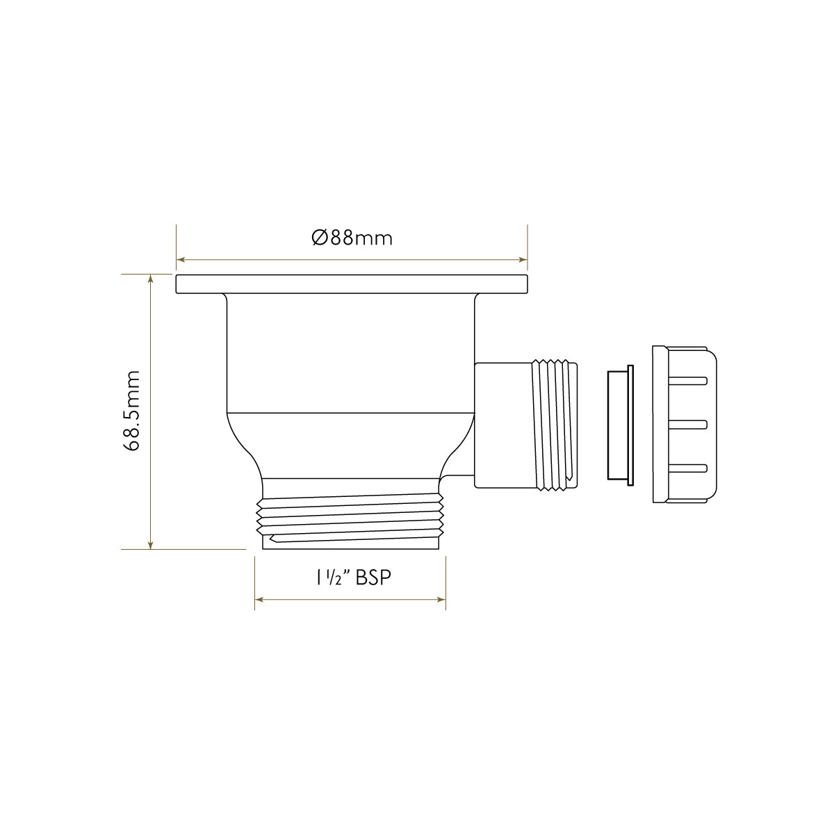 Bidbury & Co 1.5" Contemporay Waste