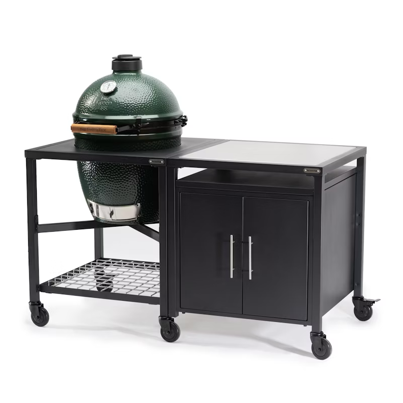 Big Green Egg Modular Nest + Expansion Cabinet + Stainless Steel Shelf