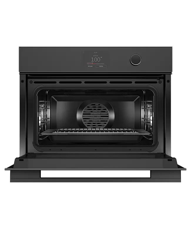 Fisher & Paykel Series 9 OS60NMTDB1 Compact Combination Steam Oven 55L, 23 Function, 5" Touchscreen + Dial, Minimal (Black Glass), WiFi, compatible with SmartHQ App